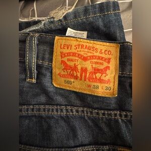 Levi's Dark Blue Denim Jeans with Leather Patch